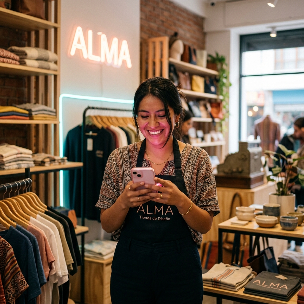 Tienda de ropa moderna con ventas automatizadas